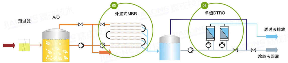 垃圾滲濾液處理工藝，單級DTRO工藝